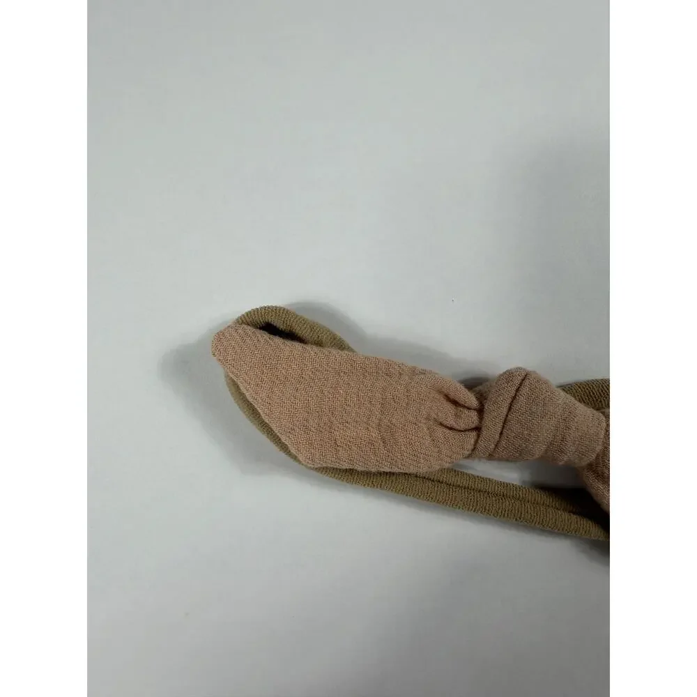 Rylee + Cru Baby Bow Headband Neutral Beige One Size